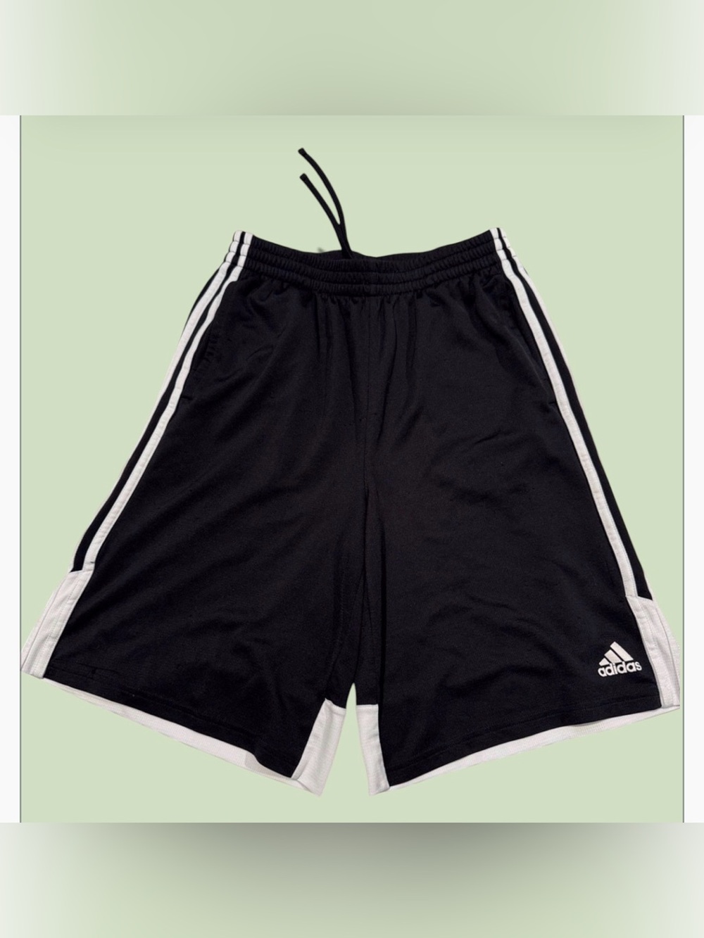 Adidas Black Athletic Shorts with White Side Stripes ACH01